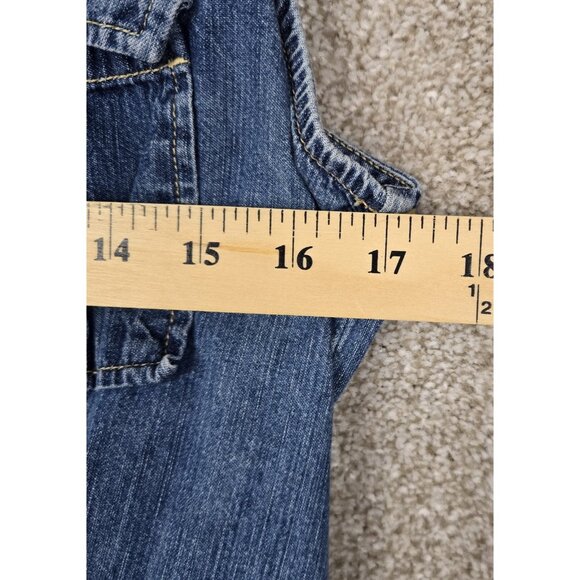 OOAK Magnolia Boho Indie Upcycled Western Denim Vest Duster Beach Cover Up Sz L - Picture 12 of 16